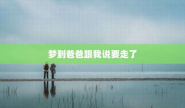 梦到爸爸跟我说要走了