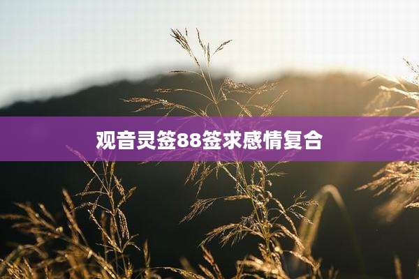 观音灵签88签求感情复合