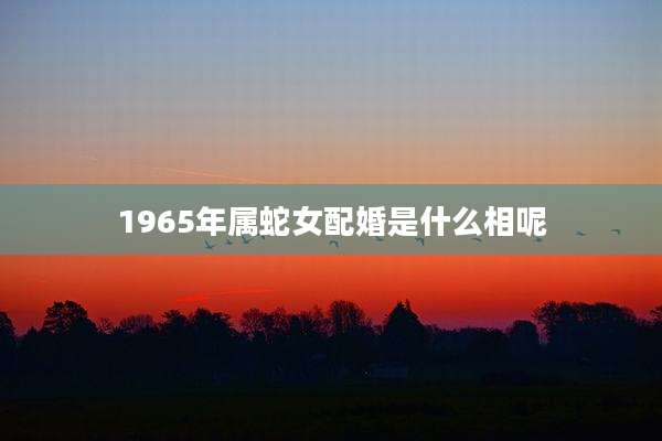 1965年属蛇女配婚是什么相呢