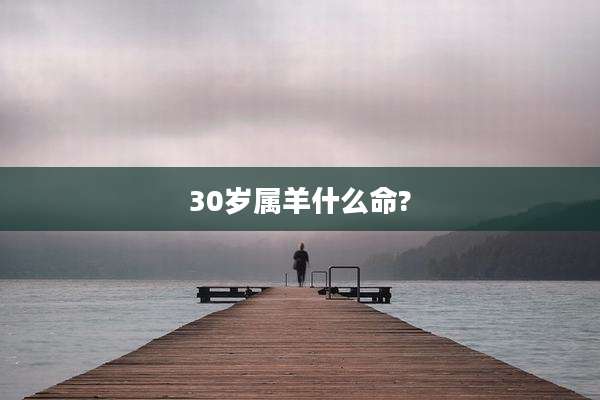 30岁属羊什么命?