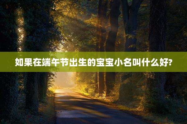 如果在端午节出生的宝宝小名叫什么好?