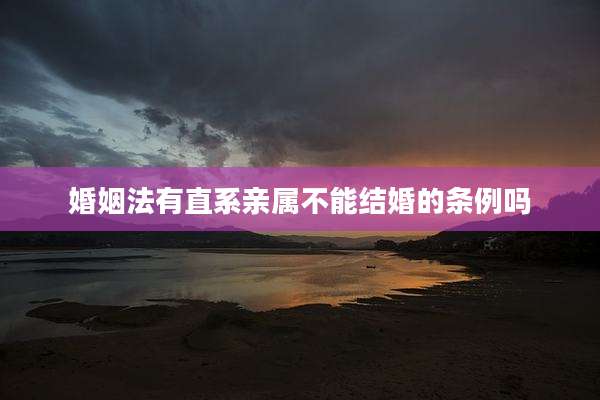 婚姻法有直系亲属不能结婚的条例吗