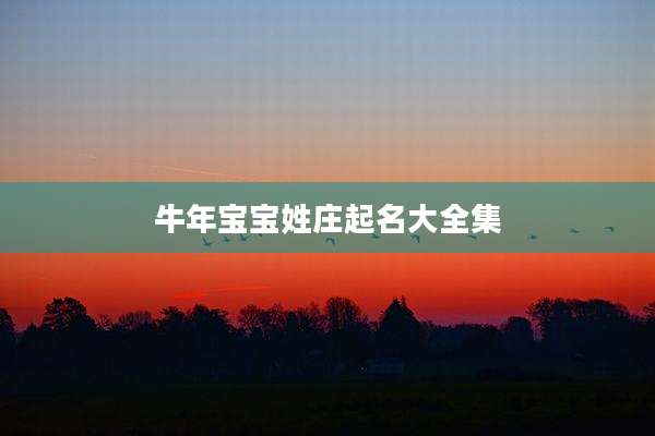 牛年宝宝姓庄起名大全集