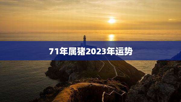71年属猪2023年运势