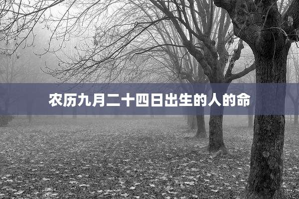 农历九月二十四日出生的人的命