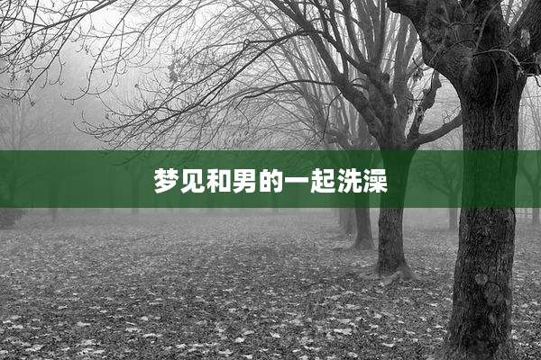 梦见和男的一起洗澡