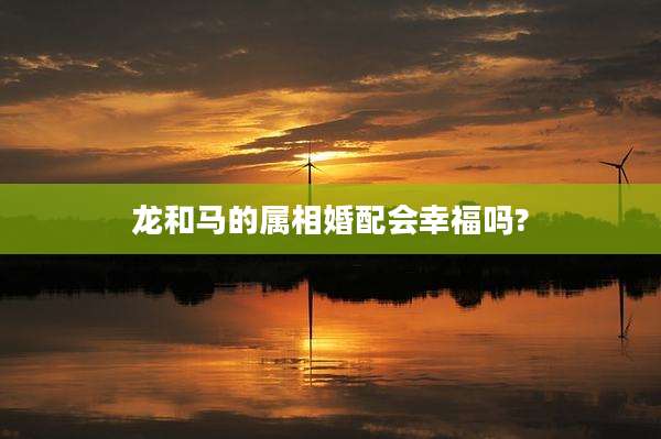 龙和马的属相婚配会幸福吗?