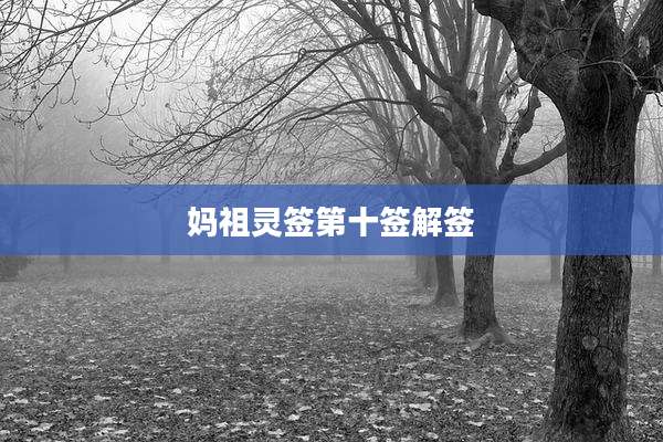 妈祖灵签第十签解签