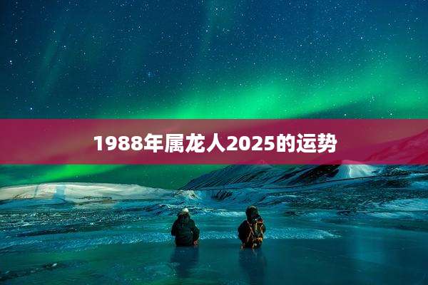 1988年属龙人2025的运势