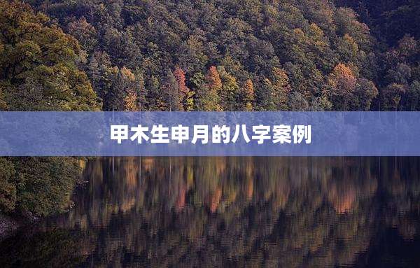 甲木生申月的八字案例