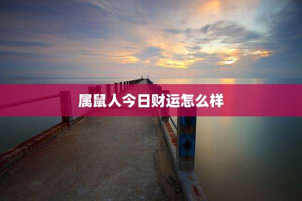 属鼠人今日财运怎么样