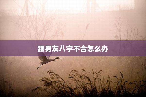 跟男友八字不合怎么办
