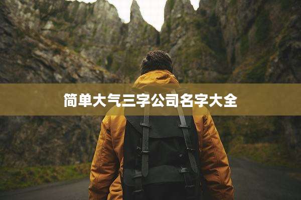 简单大气三字公司名字大全