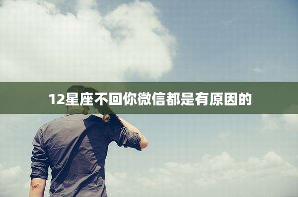 12星座不回你微信都是有原因的