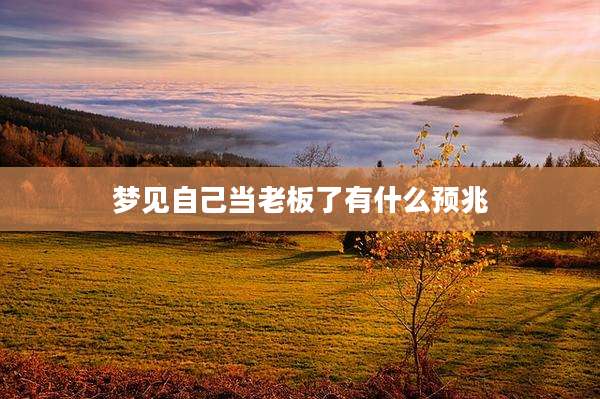 梦见自己当老板了有什么预兆