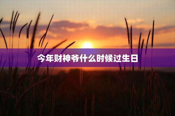 今年财神爷什么时候过生日