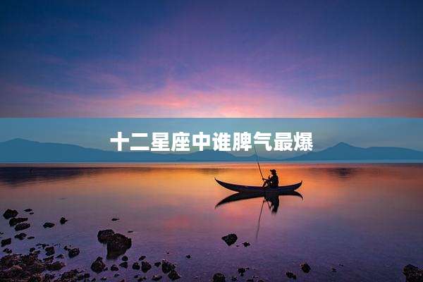 十二星座中谁脾气最爆
