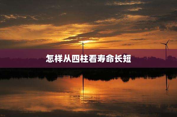怎样从四柱看寿命长短
