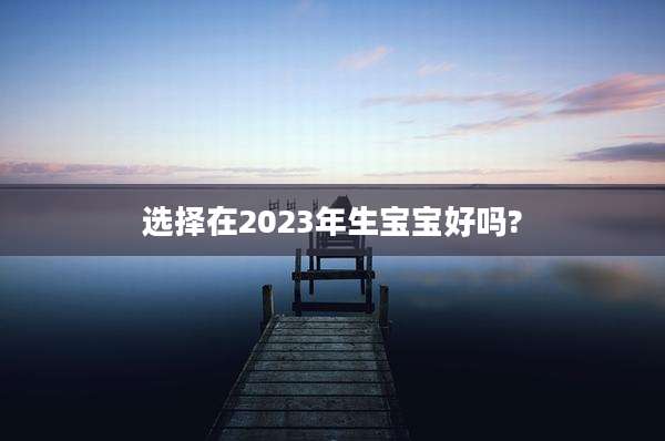 选择在2023年生宝宝好吗?