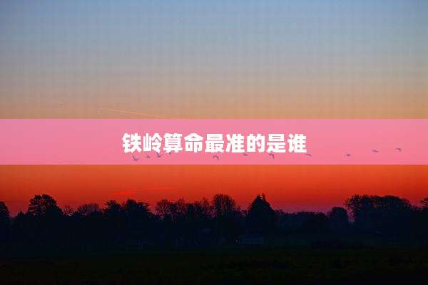 铁岭算命最准的是谁
