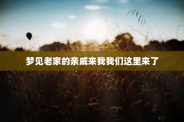 梦见老家的亲戚来我我们这里来了