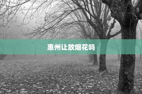 惠州让放烟花吗