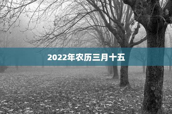 2022年农历三月十五