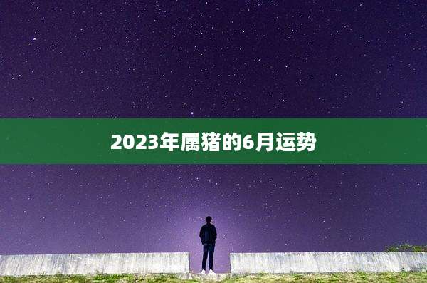 2023年属猪的6月运势