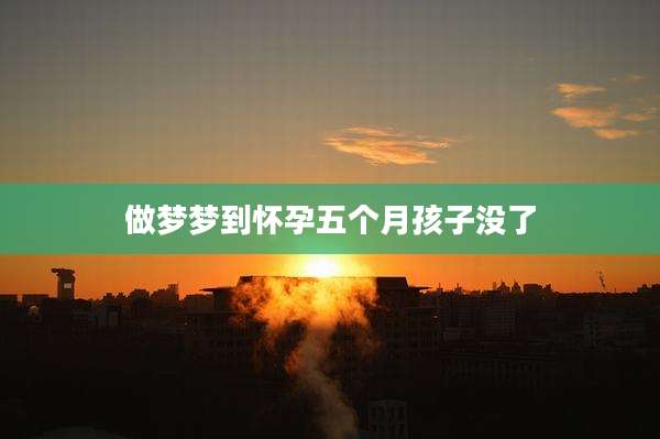 做梦梦到怀孕五个月孩子没了