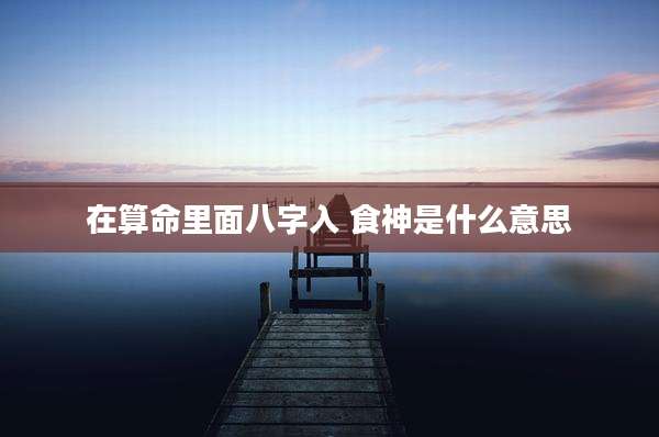 在算命里面八字入 食神是什么意思