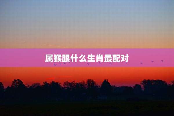 属猴跟什么生肖最配对
