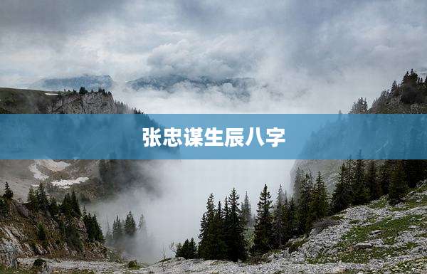 张忠谋生辰八字