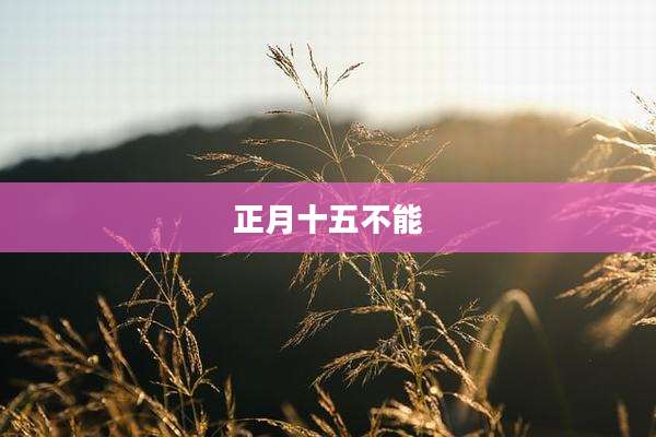 正月十五不能
