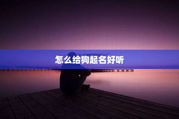 怎么给狗起名好听