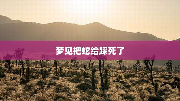 梦见把蛇给踩死了