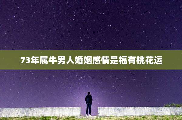 73年属牛男人婚姻感情是福有桃花运