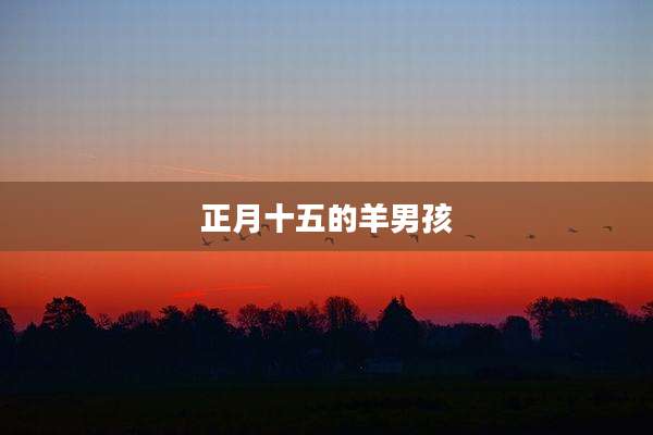正月十五的羊男孩
