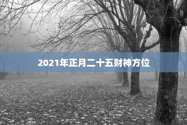 2021年正月二十五财神方位