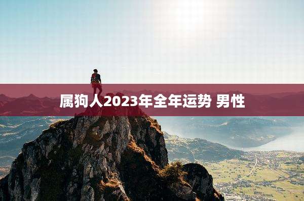属狗人2023年全年运势 男性