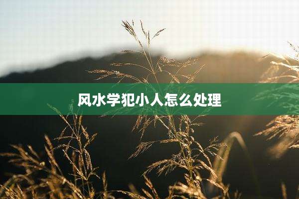 风水学犯小人怎么处理