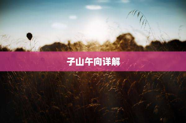子山午向详解