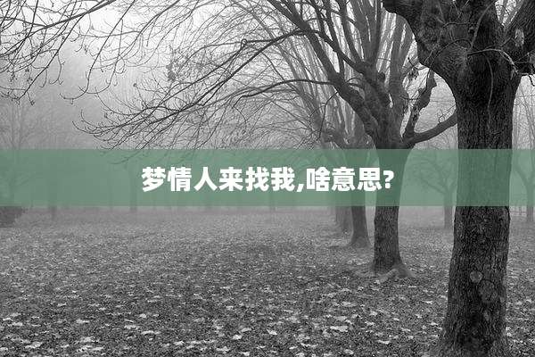 梦情人来找我,啥意思?