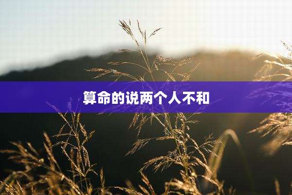 算命的说两个人不和