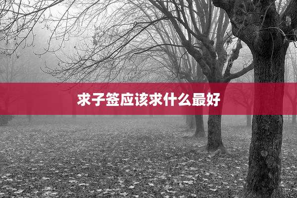 求子签应该求什么最好