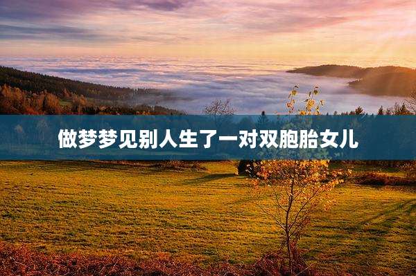 做梦梦见别人生了一对双胞胎女儿