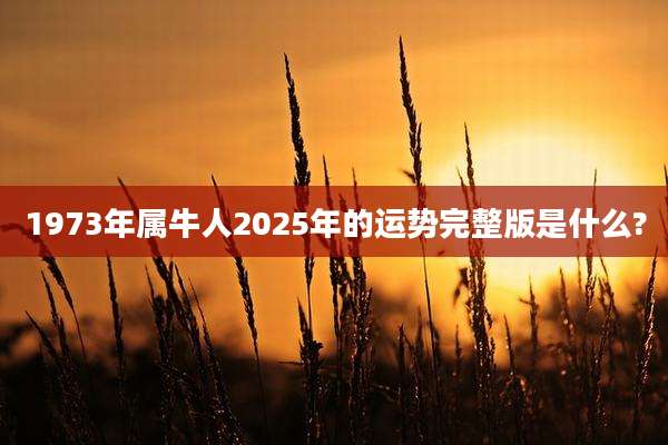 1973年属牛人2025年的运势完整版是什么?