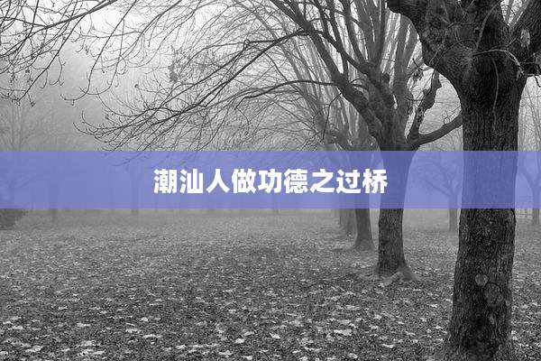 潮汕人做功德之过桥