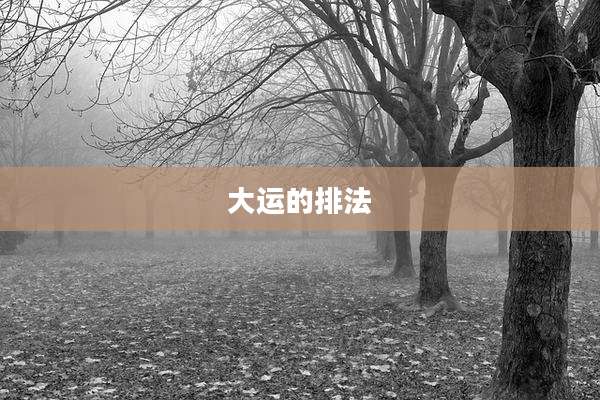 大运的排法