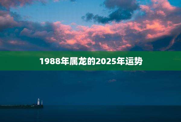 1988年属龙的2025年运势