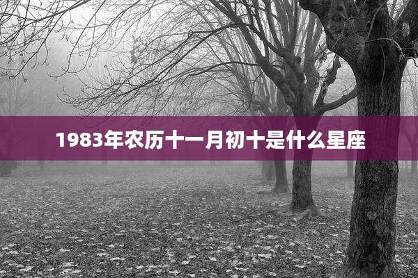 1983年农历十一月初十是什么星座